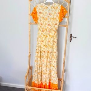 Yellow Floral Maxi Dress 